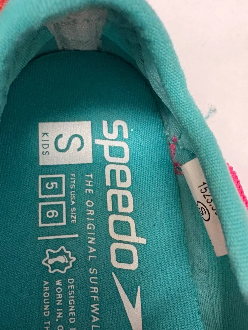 Speedo Kids Teal Water Shoes with Pink Straps